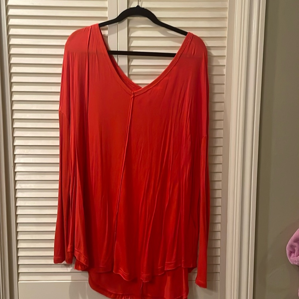 Free People bright red top. Worn once size L